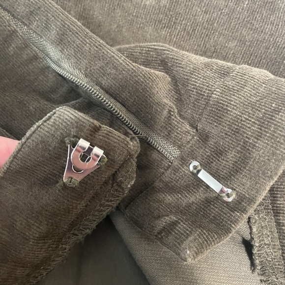 Pretty Garbage, women pants, M (size 2), dark green, flare - Picture 3 of 5